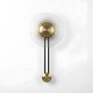 Nordic Wall Lamp – Modern Wall Sconce with Black Gold Frame & Amber Diffuser