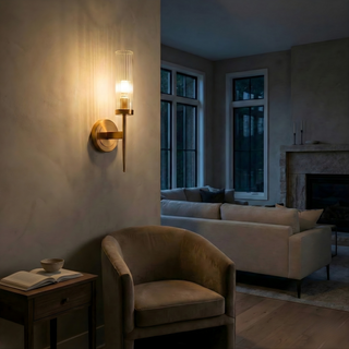 Chic Wall Lamp – Classic Wall Sconce with Fluted Glass & Gold Finish Lighting