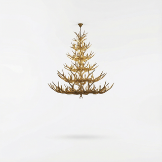 Resin Antler Chandelier – Botanical Style Ceiling Pendant Light With Durable Lacquered Frame