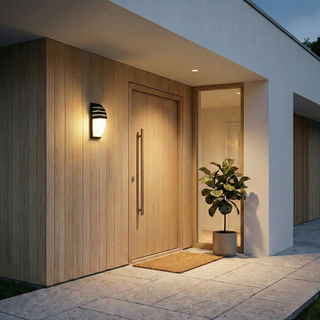 Outdoor Wall Light – Black Aluminum Modern Fixture with Motion Sensor Lamp