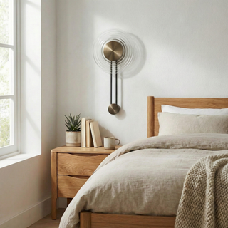 Nordic Wall Lamp – Modern Wall Sconce with Black Gold Frame & Amber Diffuser