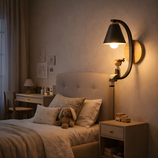 Nordic Wall Sconce – Poetic Bedroom Wall Light | Iron, Wood & Resin Design
