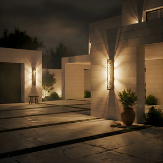 Outdoor Wall Light – Geometric Linear LED Waterproof Exterior Lighting Fixture