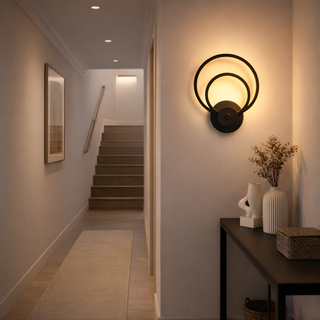 Contemporary Wall Lamp – Interlocking Ring Aluminium Light with Silicone Diffuser