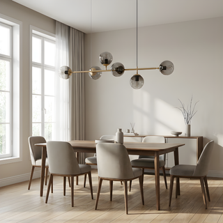 Modern Pendant Lamp – Adjustable LED Aluminum Pendant Light with Glass Globe Design