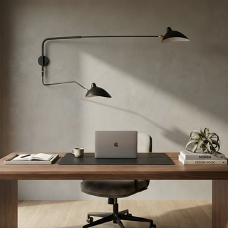 Applique Murale Orientable | Applique Murale Industrielle Avec Bras Pivotant - Finition Noir Mat