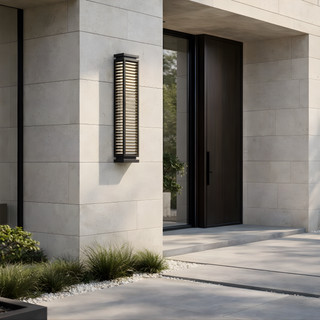 Outdoor Wall Light – Aluminum Slatted Lamp With Integrated LED, IP65 Rated