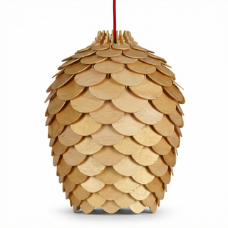 Wood Pendant Light – Handcrafted Carved Wood Lamp | Organic Ambient Lighting
