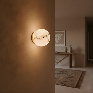 Marble Wall Light – Copper Wall Sconce with Unique Veining & Warm Light