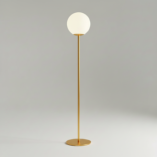 Modern Floor Lamp – Scandinavian Aluminum Globe Lighting with Soft Ambient Light