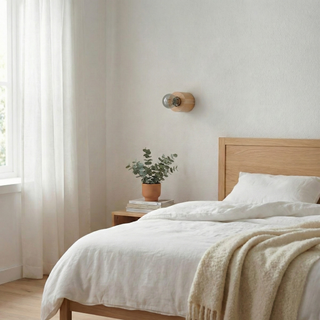 Natural Wood Wall Light – Minimalist Wooden Lamp | Warm Accent Lighting