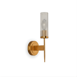 Chic Wall Lamp – Classic Wall Sconce with Fluted Glass & Gold Finish Lighting