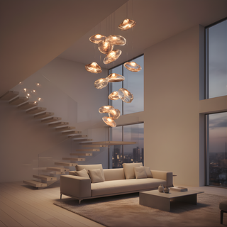 Modern Alloy Pendant Light – Dimmable LED Light with Remote Control for Dining Room Ambience