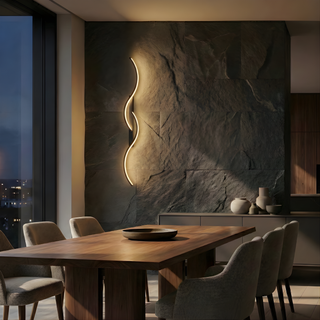 Decorative Wall Lamp – Contemporary Wavy LED Light with Aluminum Silicone Design