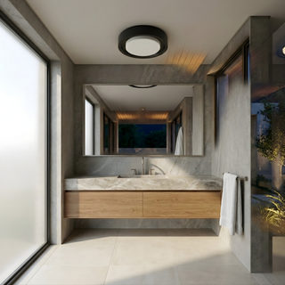 Black LED Wall Light – Minimalist Circular Ceiling Light Fixture | Warm Ambient Lighting