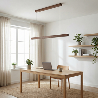 Nordic Wooden Pendant Light – Modern Wood Pendant with Warm Ambient Lighting