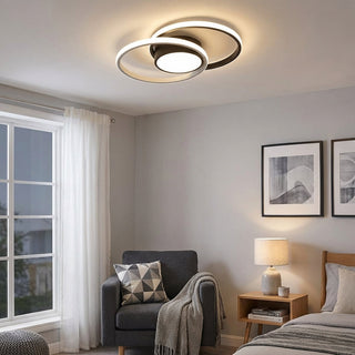 Modern LED Ceiling Light - White Aluminum Bedroom Fixture | Energy Saving Lighting
