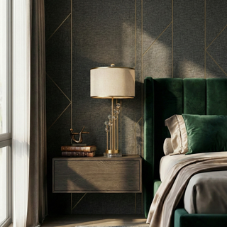 Crystal Table Lamp – Gold Decorative Lighting With Fabric Lampshade Light