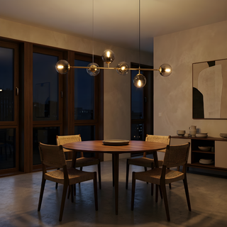 Modern Pendant Lamp – Adjustable LED Aluminum Pendant Light with Glass Globe Design