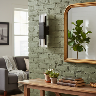 Outdoor Wall Sconce - Black Acrylic Column Light | Weather-Resistant LED Fixture