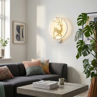 Natural Style Wall Light – Stylized Deer Motif Lighting with Soft Glow Ambiance