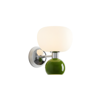 Contemporary Chrome Wall Light – Sphere Design Lamp with Soft Opal Glass