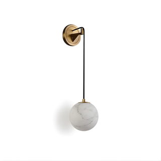 Marble Wall Lamp – Minimalist Copper Wall Light With Soft Ambient Lighting