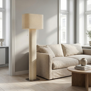 Fabric Floor Lamp – Linen Fabric Lamp With Warm Light Filter | Lumavera Lighting
