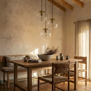 Modern Pendant Light – Gold Pendant Lamp With Glass Shade & Warm Ambient Lighting