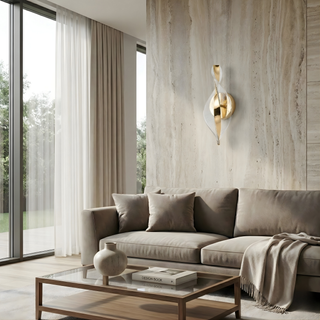 Modern Acrylic Wall Light – Artistic Snowflake Design | Gold Finish LED Lamp
