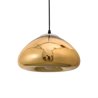 Suspension en aluminium – Lampe hémisphérique finition miroir | Plafonnier moderne