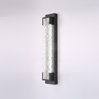 Outdoor Wall Lamp | Modern Stainless Steel LED Wall Sconce with Water Texture Diffuser