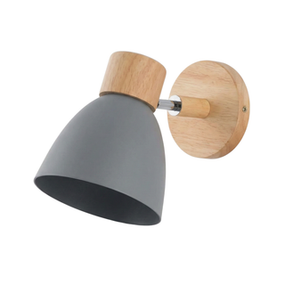 Sleek Wall Light – Adjustable Wood and Metal Light with Matte Shade