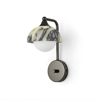 Applique Murale en Albâtre – Lampe en Marbre Naturel avec Bras Articulé et Diffuseur