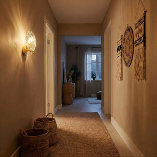 Glass Seashell Wall Sconce – Decorative Lighting With Molded Glass Diffuser & Gold Tone Base