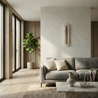 Copper Marble Wall Light – Alabaster LED Lamp with Soft Diffused Glow