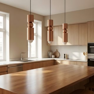 Copper Pendant Light – Modern Pendant Light With LED Warm Ambient Lighting