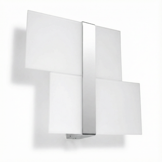Modern Wall Light – Chrome Wall Light with White Glass Lamp | Sleek Metal Lamp
