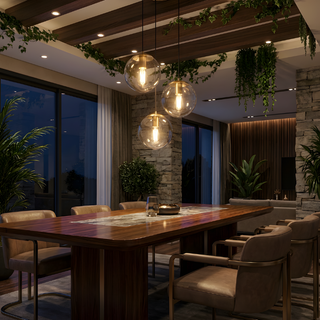 Modern Pendant Light – Gold Pendant Lamp With Glass Shade & Warm Ambient Lighting