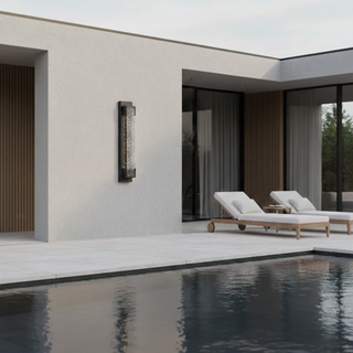 Outdoor Wall Lamp | Modern Stainless Steel LED Wall Sconce with Water Texture Diffuser