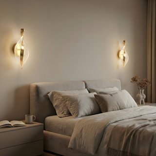 Modern Acrylic Wall Light – Artistic Snowflake Design | Gold Finish LED Lamp