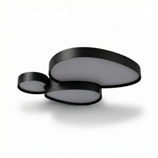 Black Iron Ceiling Light – Modern LED Surface Mount Fixture for Living Room