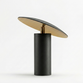 Scandinavian Table Lamp – Matte Black Adjustable Tilt Lamp with Warm Ambient Light