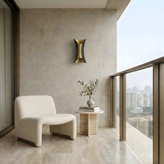 Outdoor Wall Light – Directional COB LED Technology | Matte Black & Gold Finish