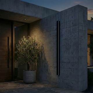 Outdoor Wall Lamp – Black Minimalist LED Linear Wall Sconce With Adjustable Brightness