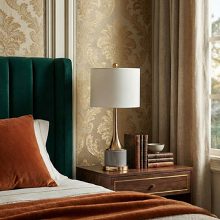 Bedside Lamp – Minimalist Table Lamp with Gold Electroplated Iron & Warm Glow Lighting