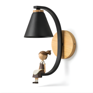 Nordic Wall Sconce – Poetic Bedroom Wall Light | Iron, Wood & Resin Design