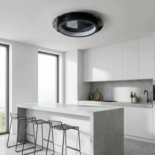 Black Acrylic Ceiling Light – Modern Living Room LED Fixture by Lumavera