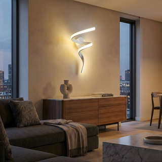 Swirl Wall Light – Designer Aluminium Sconce with Diffuse Acrylic Lamp