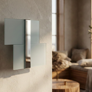 Modern Wall Light – Chrome Wall Light with White Glass Lamp | Sleek Metal Lamp